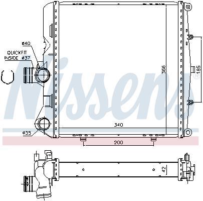 Radiateur moteur (Radiateur de refroidissement) NISSENS 637774