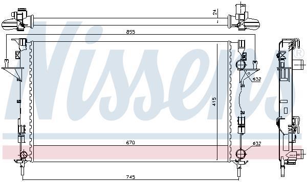 Radiateur moteur (Radiateur de refroidissement) NISSENS ref. 694616