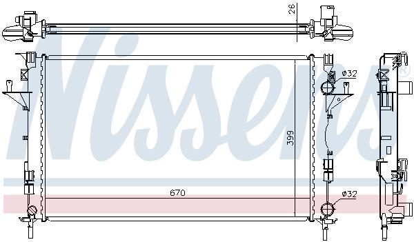 Radiateur moteur (Radiateur de refroidissement) NISSENS 63816A