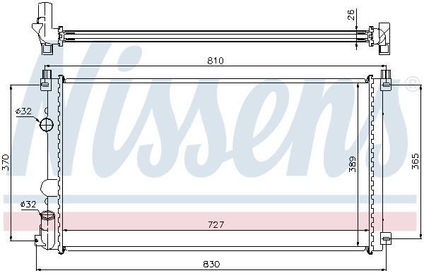 Radiateur moteur (Radiateur de refroidissement) NISSENS ref. 63824A