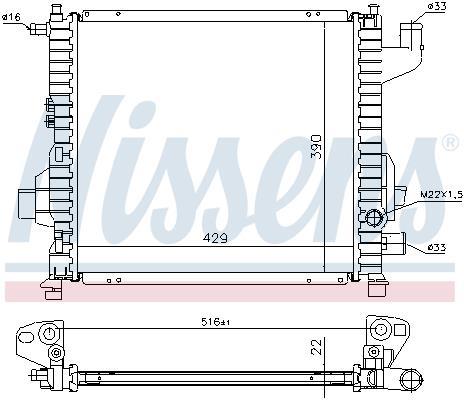 Radiateur moteur (Radiateur de refroidissement) NISSENS 63835A