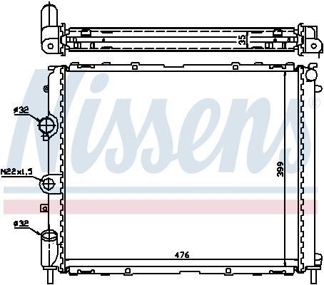 Radiateur moteur (Radiateur de refroidissement) NISSENS ref. 696733