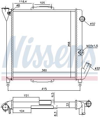 Radiateur moteur (Radiateur de refroidissement) NISSENS ref. 696110