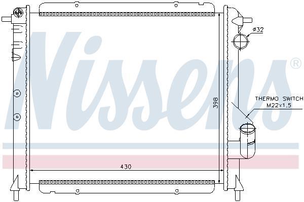 Radiateur moteur (Radiateur de refroidissement) NISSENS ref. 691961