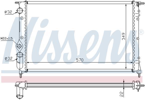 Radiateur moteur (Radiateur de refroidissement) NISSENS ref. 692857