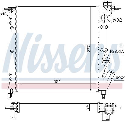 Radiateur moteur (Radiateur de refroidissement) NISSENS ref. 699909
