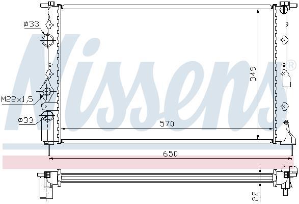 Radiateur moteur (Radiateur de refroidissement) NISSENS ref. 693356