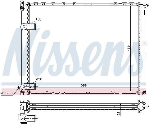 Radiateur moteur (Radiateur de refroidissement) NISSENS ref. 63943A