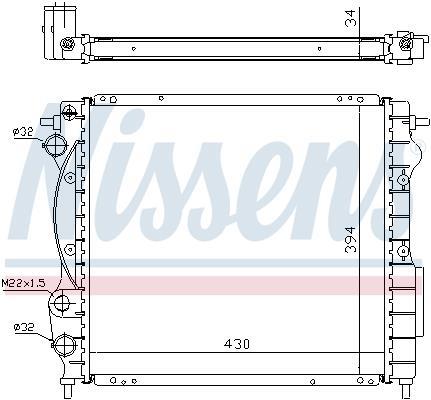 Radiador motor NISSENS ref. 697417