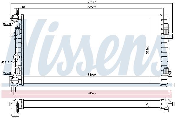 Radiateur moteur (Radiateur de refroidissement) NISSENS ref. 695421