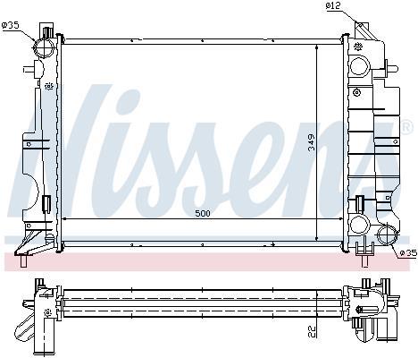 Radiateur moteur (Radiateur de refroidissement) NISSENS ref. 64038A