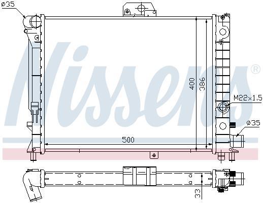 Radiateur moteur (Radiateur de refroidissement) NISSENS ref. 64049