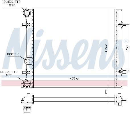 Radiateur moteur (Radiateur de refroidissement) NISSENS 641011
