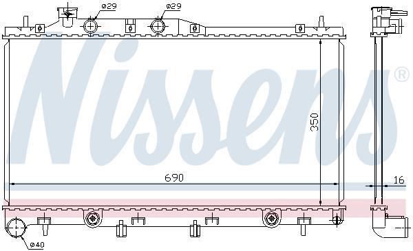 Radiateur moteur (Radiateur de refroidissement) NISSENS 64115