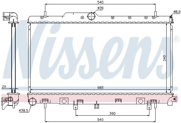 Radiateur moteur (Radiateur de refroidissement) NISSENS 64116