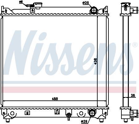 Radiador, refrigeración del motor NISSENS ref. 64155