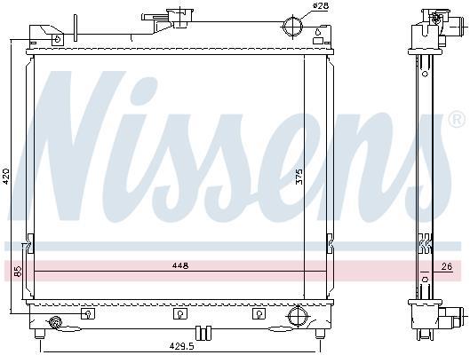 Radiador, refrigeración del motor NISSENS ref. 64162