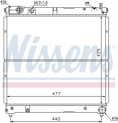 Radiateur moteur (Radiateur de refroidissement) NISSENS ref. 64164
