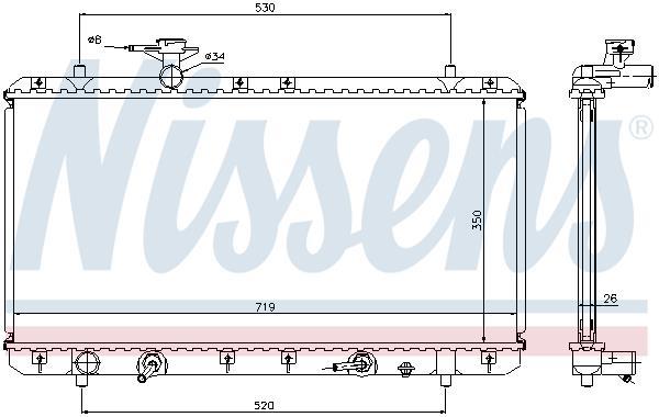 Radiateur moteur (Radiateur de refroidissement) NISSENS 64166A