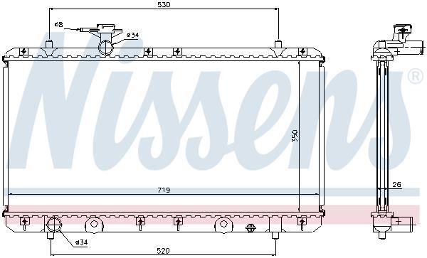 Radiateur moteur (Radiateur de refroidissement) NISSENS ref. 64167A