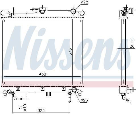 Radiateur moteur (Radiateur de refroidissement) NISSENS 641753
