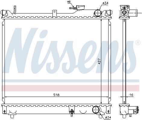 Radiateur moteur (Radiateur de refroidissement) NISSENS ref. 641756