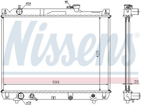 Radiateur moteur (Radiateur de refroidissement) NISSENS 64194A