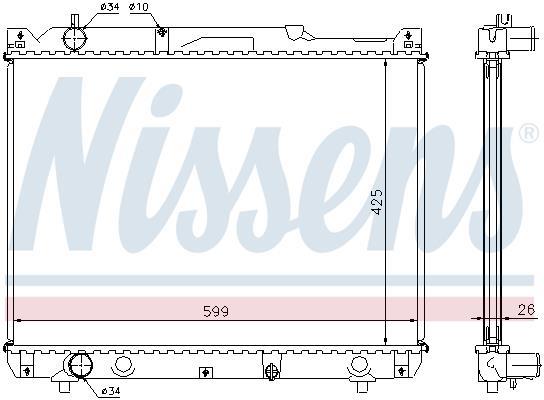 Radiateur moteur (Radiateur de refroidissement) NISSENS 64196A