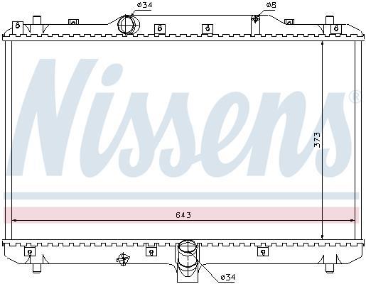 Radiateur moteur (Radiateur de refroidissement) NISSENS ref. 64198