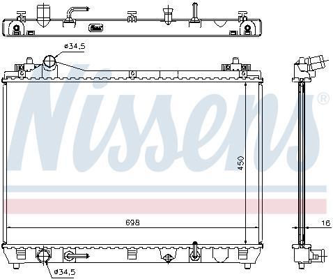 Radiateur moteur (Radiateur de refroidissement) NISSENS 64199