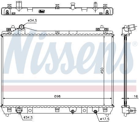 Radiador motor NISSENS 64201