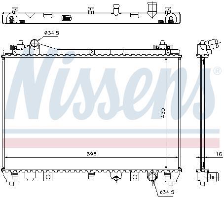 Radiateur moteur (Radiateur de refroidissement) NISSENS 64202