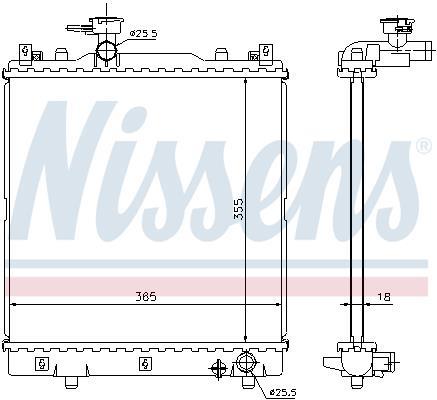 Radiateur moteur (Radiateur de refroidissement) NISSENS ref. 691481