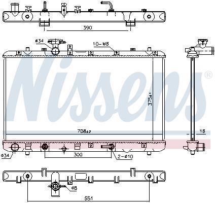 Radiateur moteur (Radiateur de refroidissement) NISSENS 64255