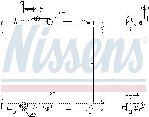 Radiateur moteur (Radiateur de refroidissement) NISSENS 64257