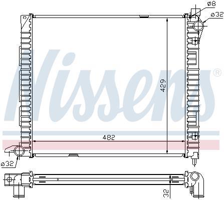Radiateur moteur (Radiateur de refroidissement) NISSENS 64300A