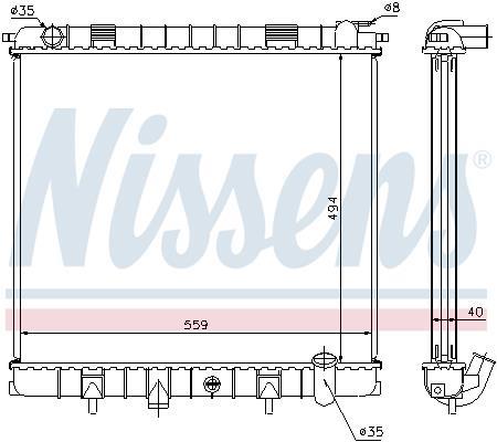Radiateur moteur (Radiateur de refroidissement) NISSENS 64302A