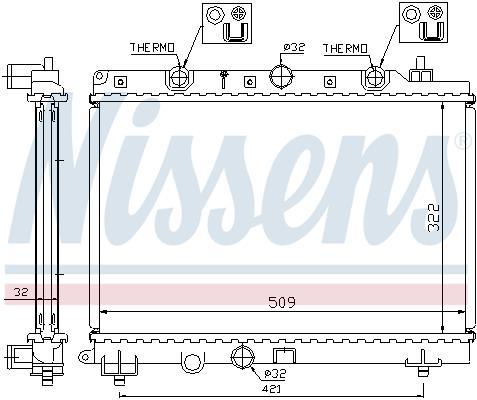 Radiateur moteur (Radiateur de refroidissement) NISSENS ref. 64304A