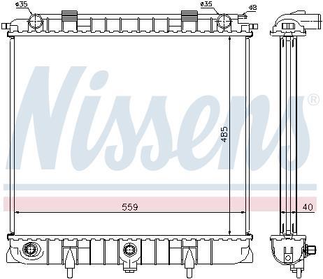 Radiateur moteur (Radiateur de refroidissement) NISSENS 64309