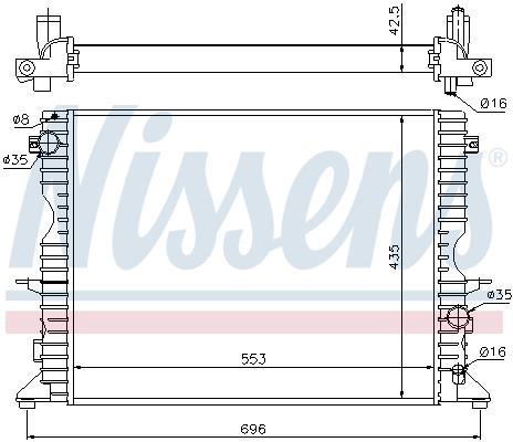 Radiateur moteur (Radiateur de refroidissement) NISSENS 64311A