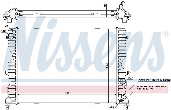 Radiateur moteur (Radiateur de refroidissement) NISSENS 64312A