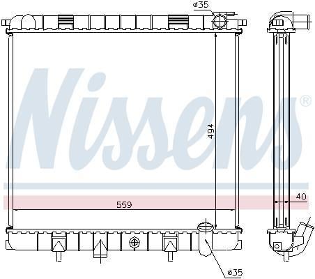 Radiateur moteur (Radiateur de refroidissement) NISSENS ref. 64319A
