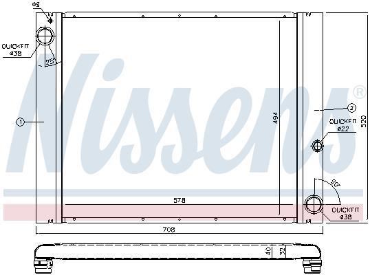 Radiateur moteur (Radiateur de refroidissement) NISSENS 64325