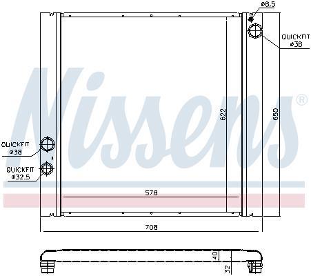 Radiateur moteur (Radiateur de refroidissement) NISSENS 64327