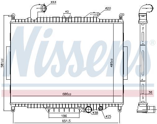 Radiateur moteur (Radiateur de refroidissement) NISSENS 64330