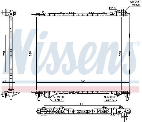 Radiateur moteur (Radiateur de refroidissement) NISSENS 64331