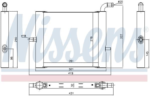 Radiateur basse température, intercooler NISSENS ref. 64338