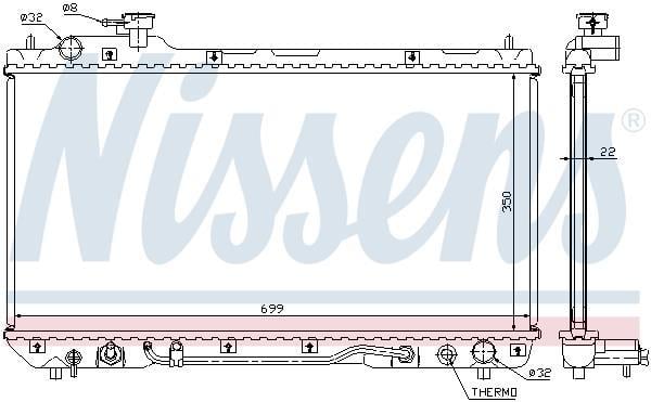 Radiateur moteur (Radiateur de refroidissement) NISSENS 64630A