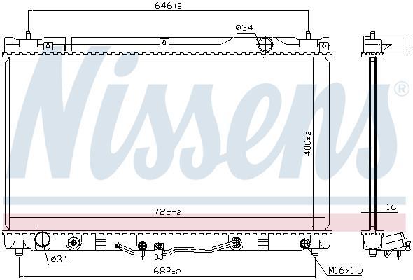Radiateur moteur (Radiateur de refroidissement) NISSENS 64633