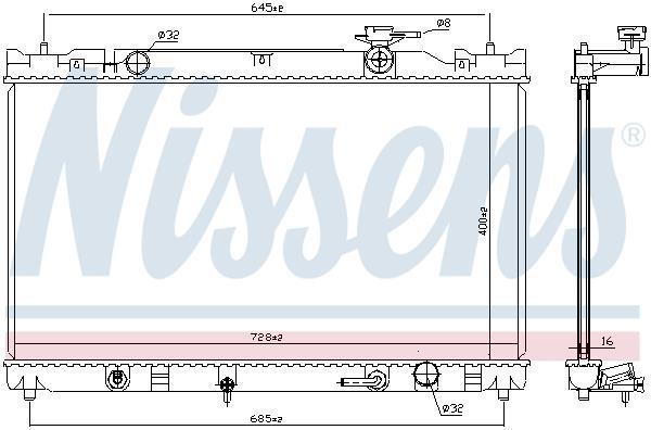 Radiateur moteur (Radiateur de refroidissement) NISSENS 646351